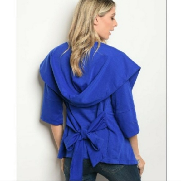 Royal Blue Kimono Jacket with Cowl Collar Extaren - Picture 2 of 6
